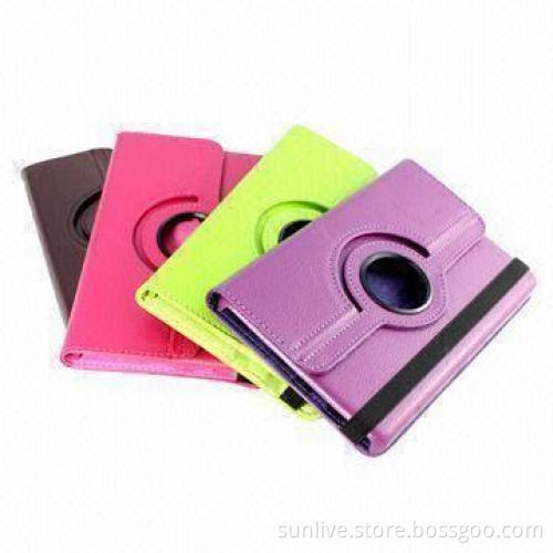 Leather Rotating Case for iPad 2/3, Slim Type, Provides Full Protection